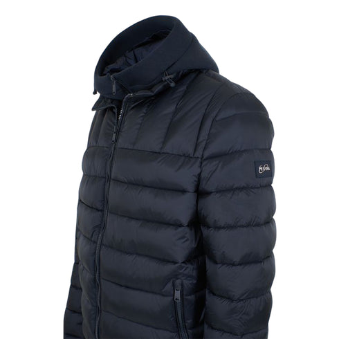 Piumino Uomo corto, con impunture orizzontali e pettorina rimovibile